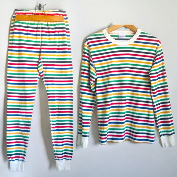 Hanna Andersson Two Piece Pajamas Classic Twee Organic Kidcore Cotton Striped S - Picture 11 of 11